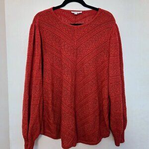 Vintage Chico's L/S sweater dark‎ orange Size 3/XL NWOT